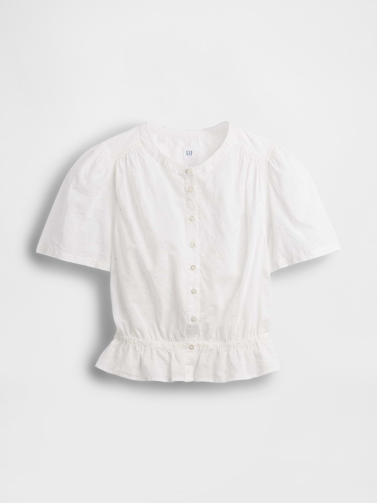Image number 5 showing, Button-Front Crop Peplum Top