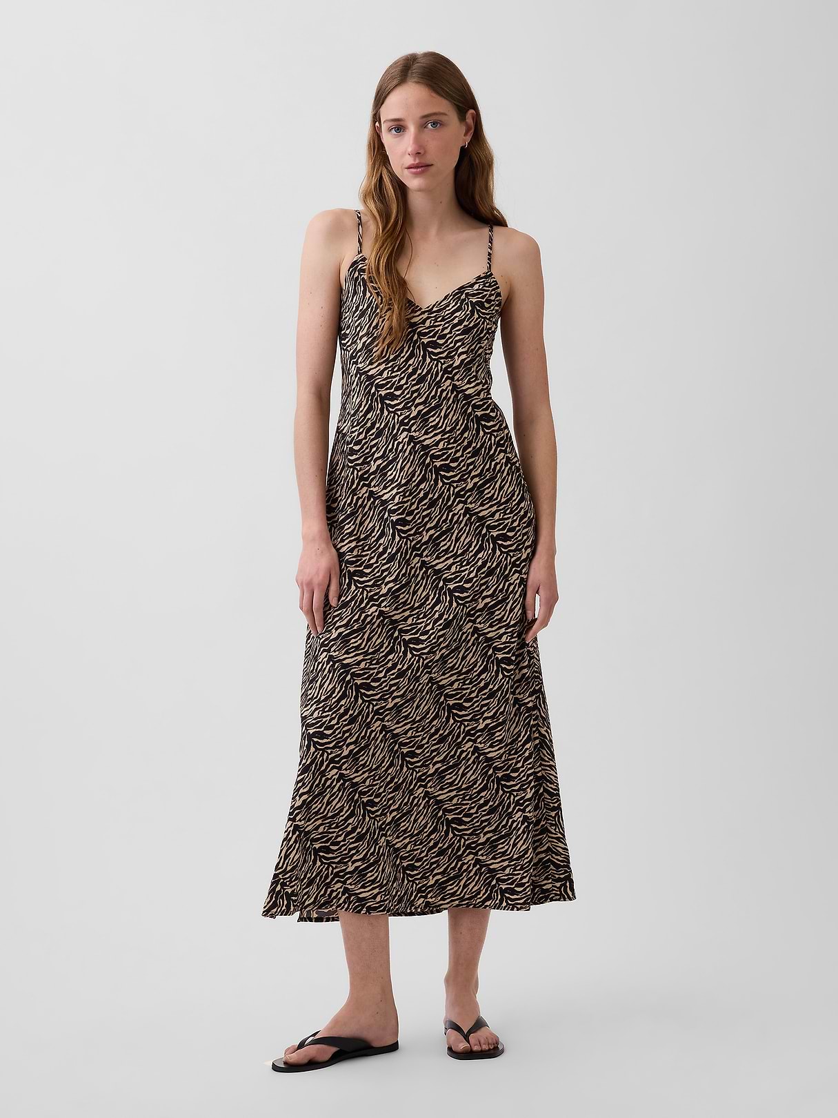 Zebra Print Midi Slip Dress | Gap