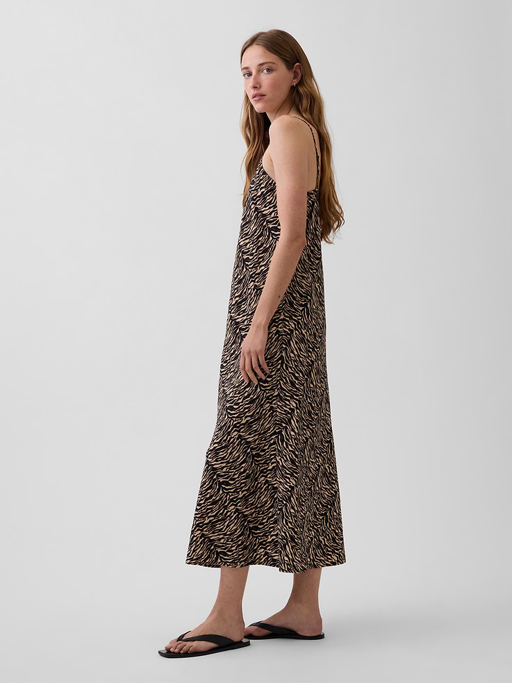 Image number 3 showing, Zebra Print Midi Slip Dress
