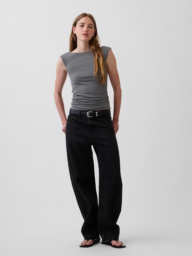 Image number 2 showing, CloseKnit Jersey Ruched Crop Top