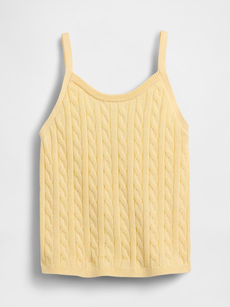 Image number 2 showing, Kids 100% Cotton Cable-Knit Sweater Cami