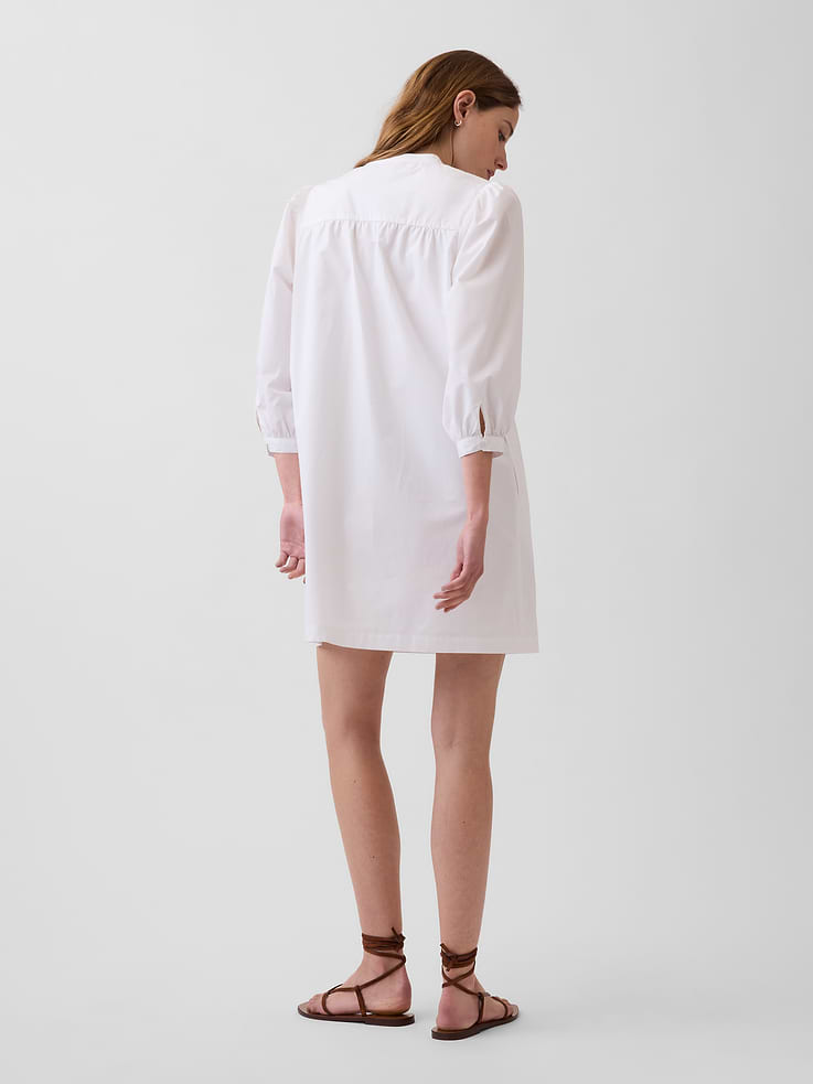 Image number 2 showing, Poplin Henley Mini Dress