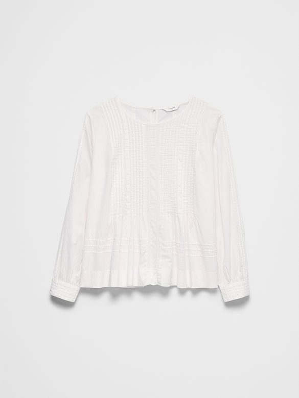 Pintuck Button-Back Top