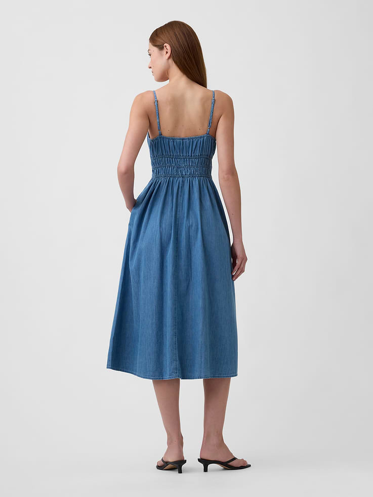 Image number 2 showing, Smocked Tie-Front Midi Dress