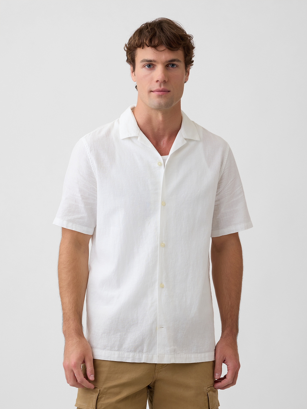 Linen-Blend Vacay Shirt in Standard Fit | Gap Factory