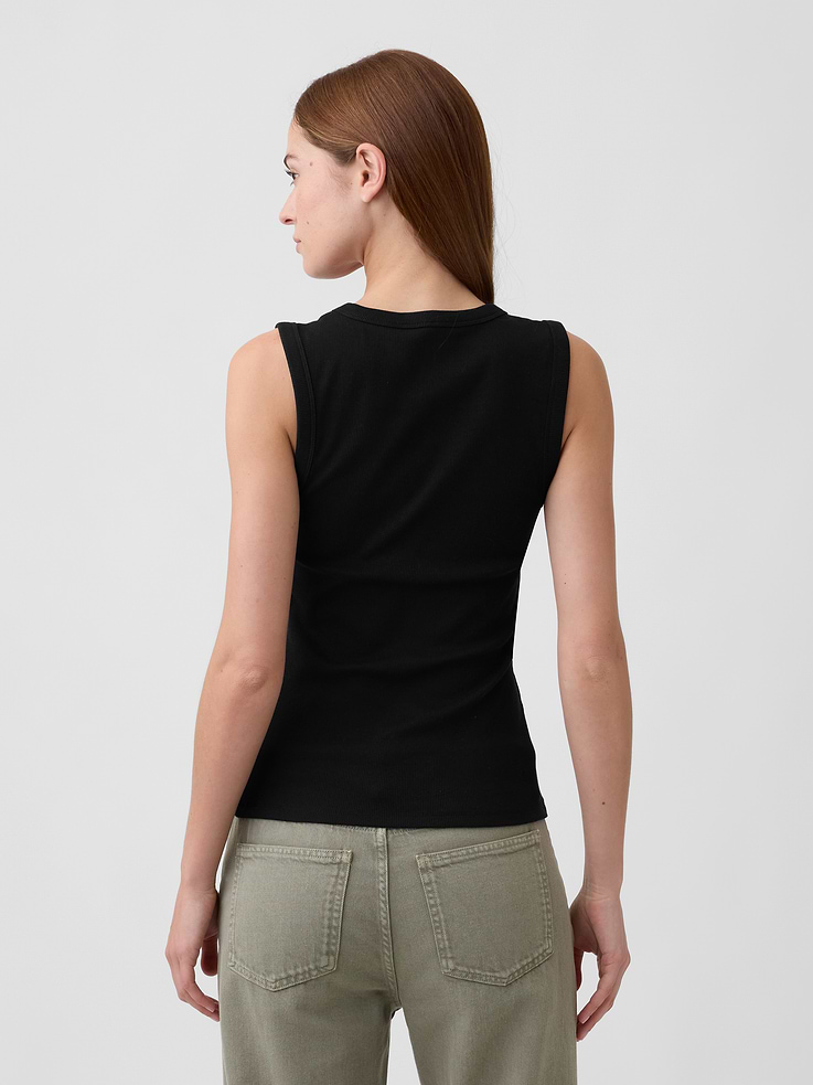 Image 2 of 5, Ribbed Scoopneck Tank Top