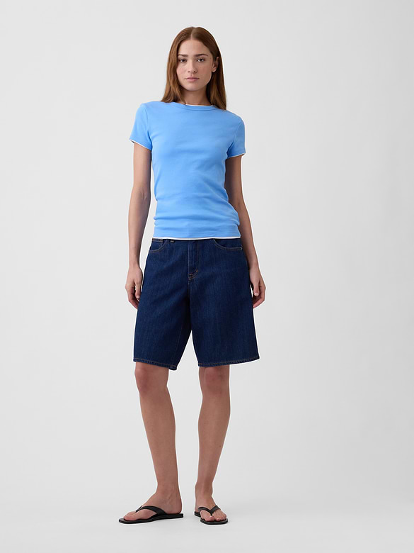 Modern Ribbed Crewneck T-Shirt
