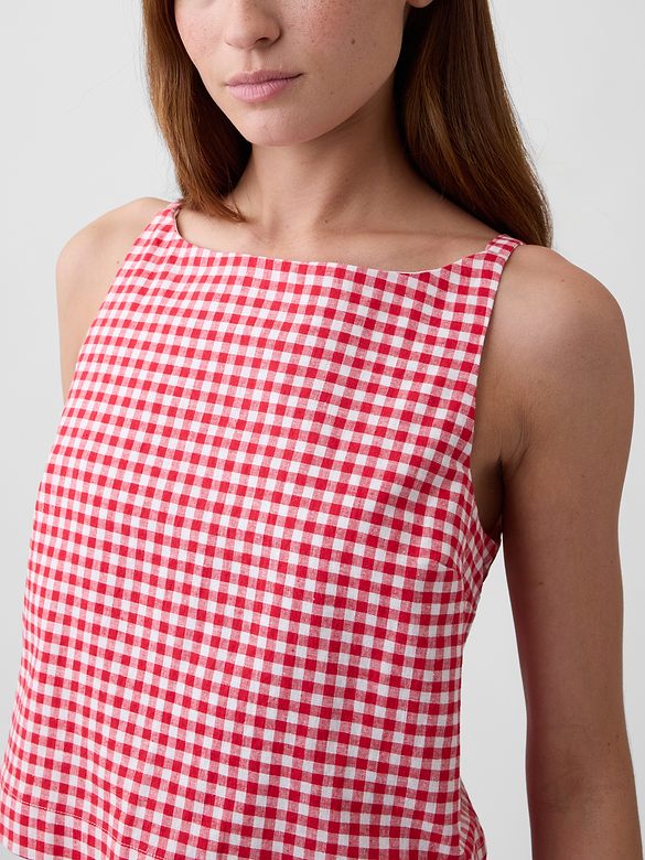 Linen-Blend Apron Top