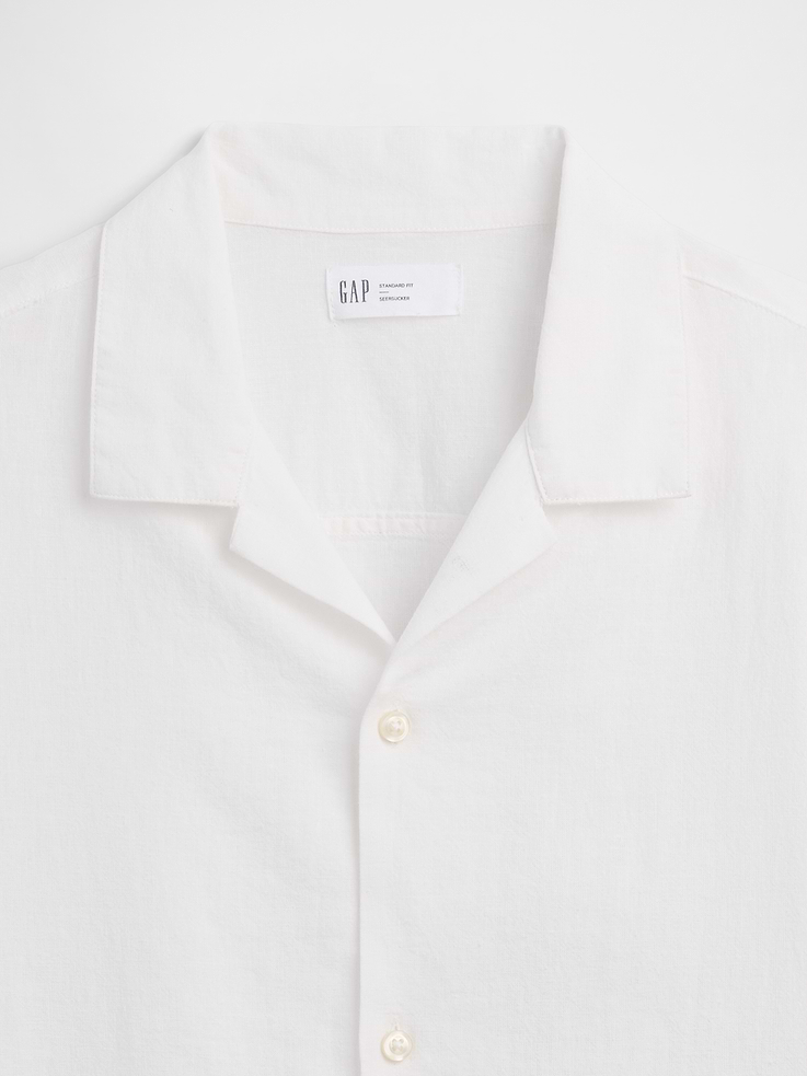 Image 4 of 5, Linen-Blend Vacay Shirt in Standard Fit