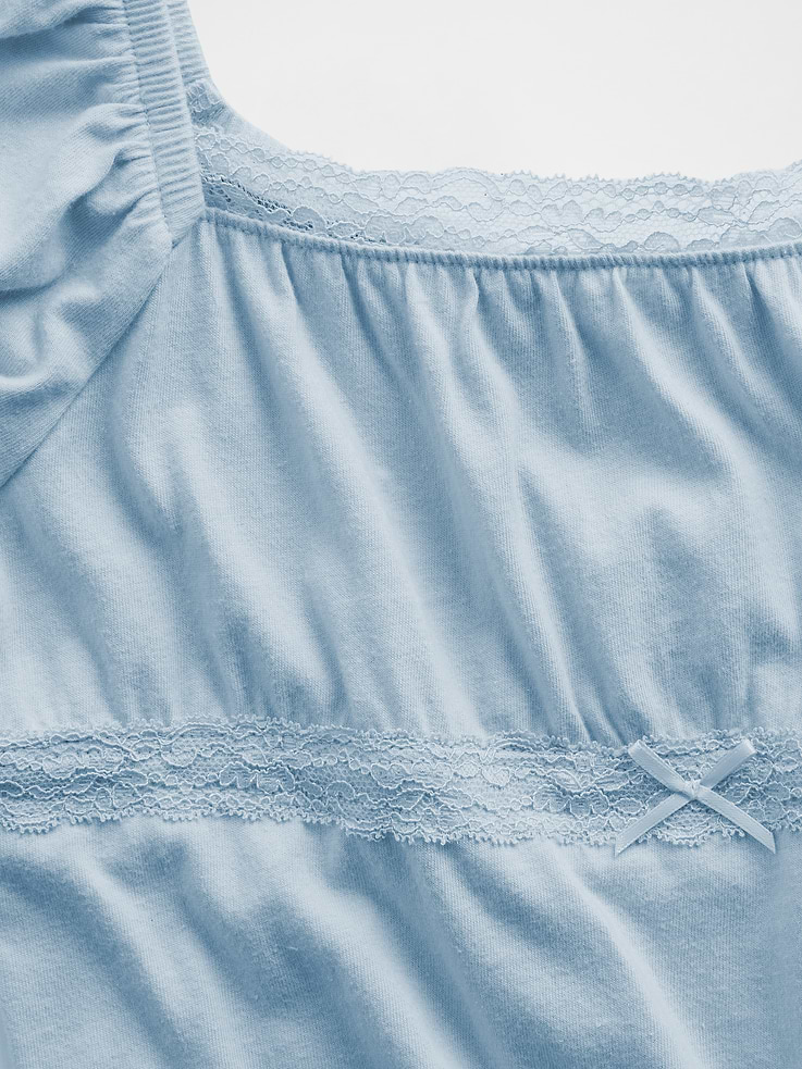 Image number 4 showing, Kids Lace-Trim Puff-Sleeve Top
