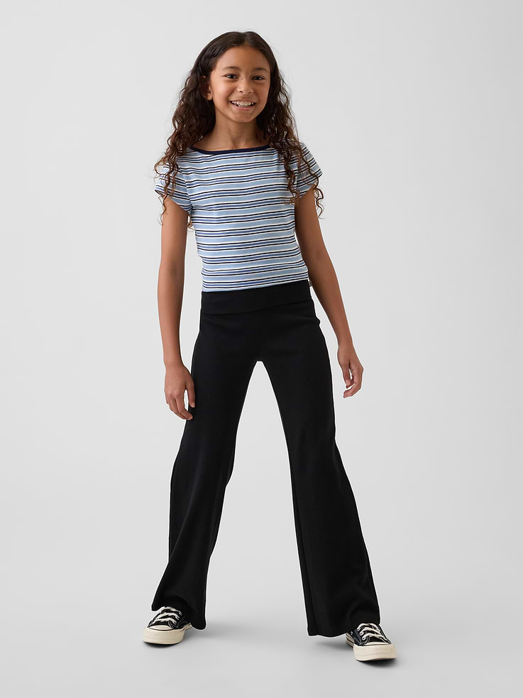 Image number 1 showing, Kids Foldover Flare Leggings