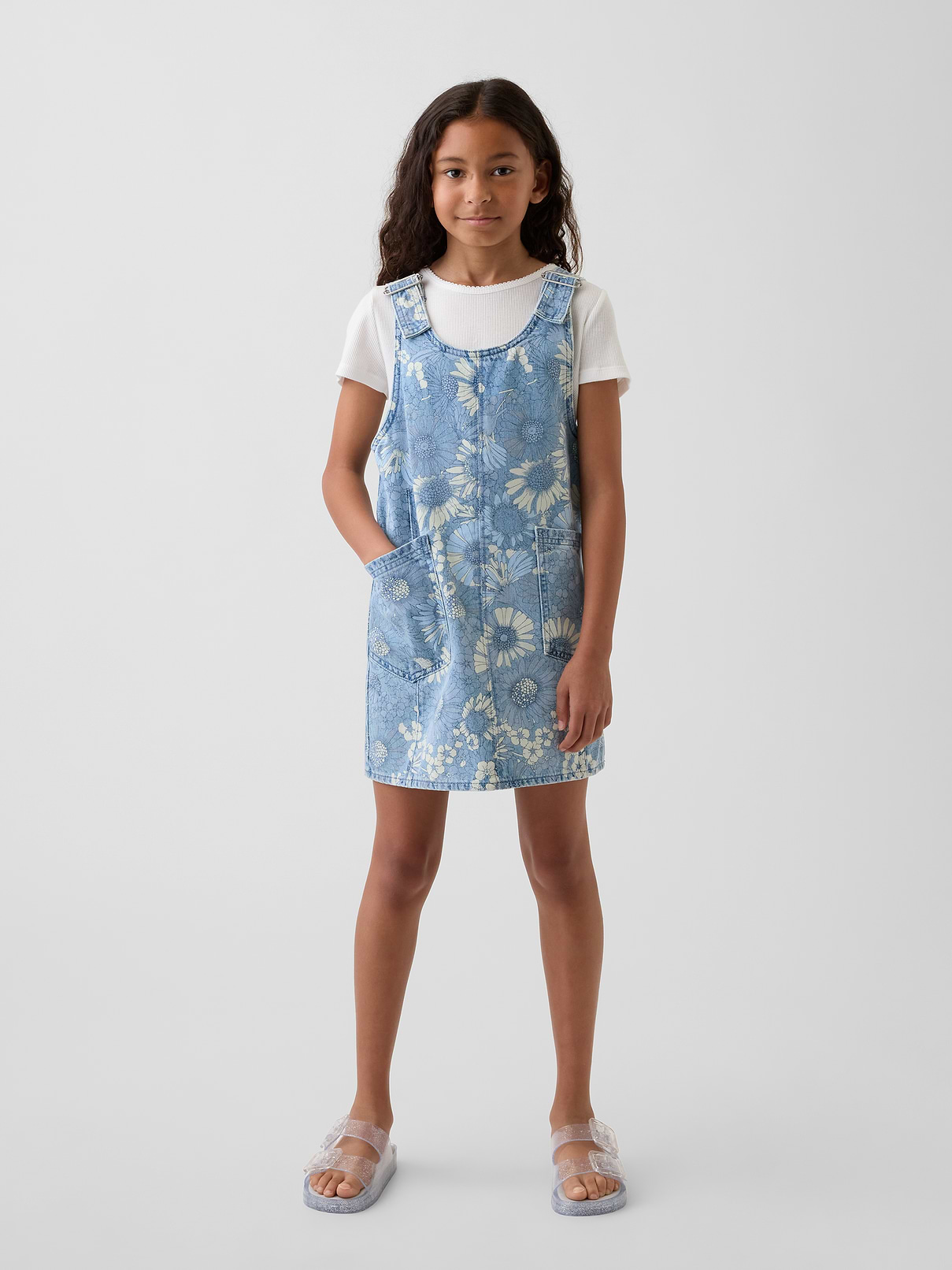 Kids Floral Denim Skirtall