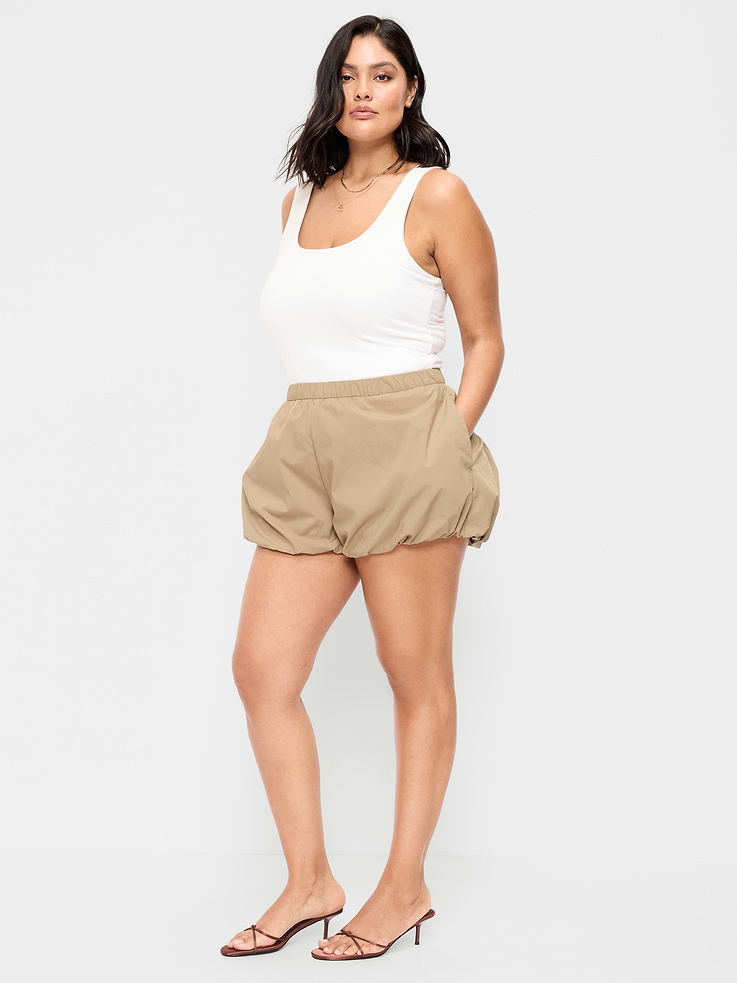 Image number 8 showing, Poplin Bubble Hem Shorts