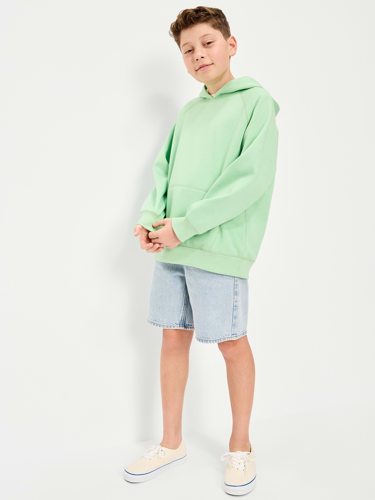 Image number 3 showing, Knee Length Baggy Jean Shorts for Boys