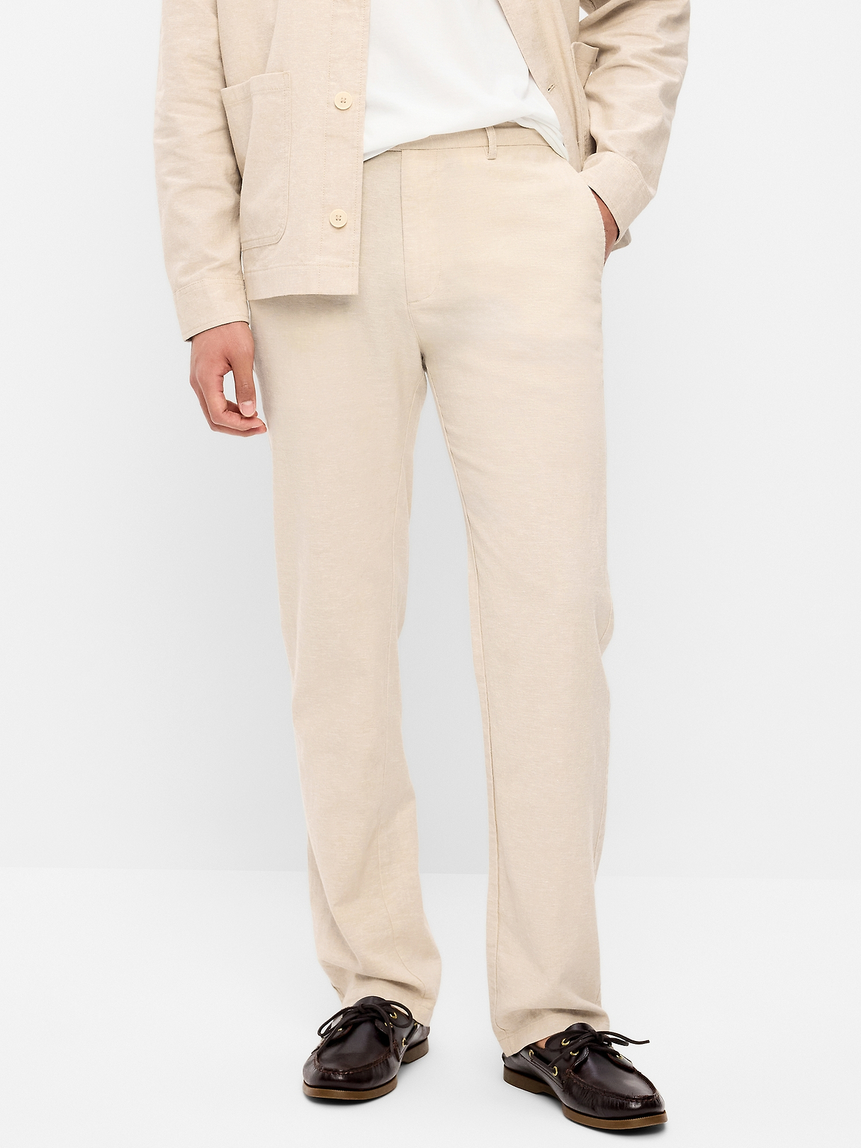 90's Straight-Fit Linen-Blend Dress Pants | Old Navy