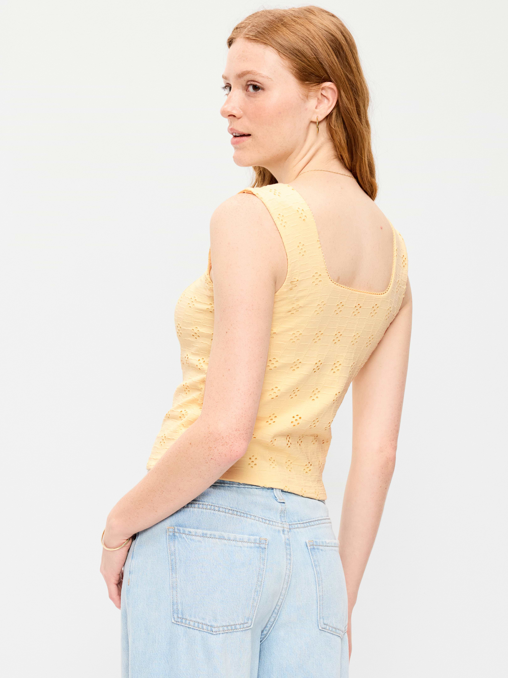 Seamed-Bodice Eyelet Tank Top | Old Navy