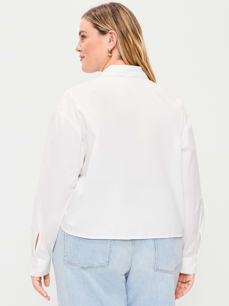 Image number 8 showing, Cropped Eyelet Button-Down Shirt