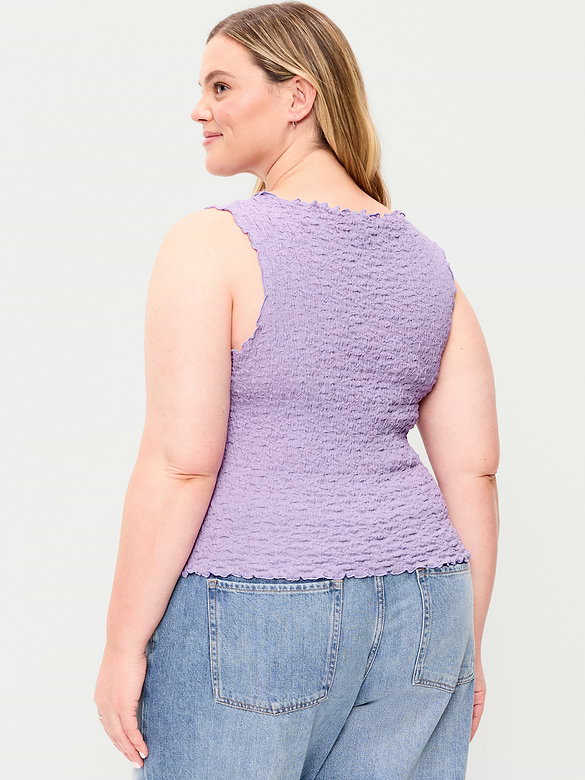 Sleeveless Smocked Tank Top