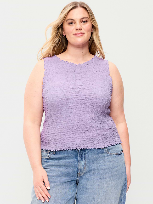 Sleeveless Smocked Tank Top