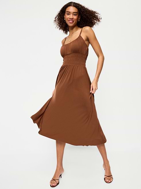 midi jersey dresses Prima Dress Navy / Regular / XS This fitted draped sleeveless midi dress is crafted from a fluid viscose jersey and features Medusa 95 hardware on shoulder straps. Naya Midi Jersey Dress in