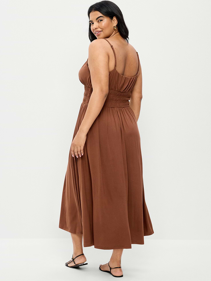 Image number 8 showing, Fit & Flare Jersey Smocked-Waist Midi Dress