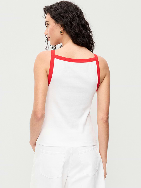 Camisole ajustée à encolure tablier.