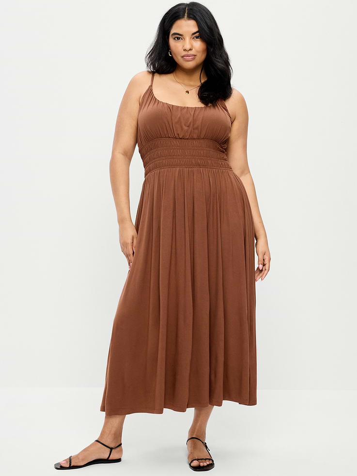 Image number 7 showing, Fit & Flare Jersey Smocked-Waist Midi Dress