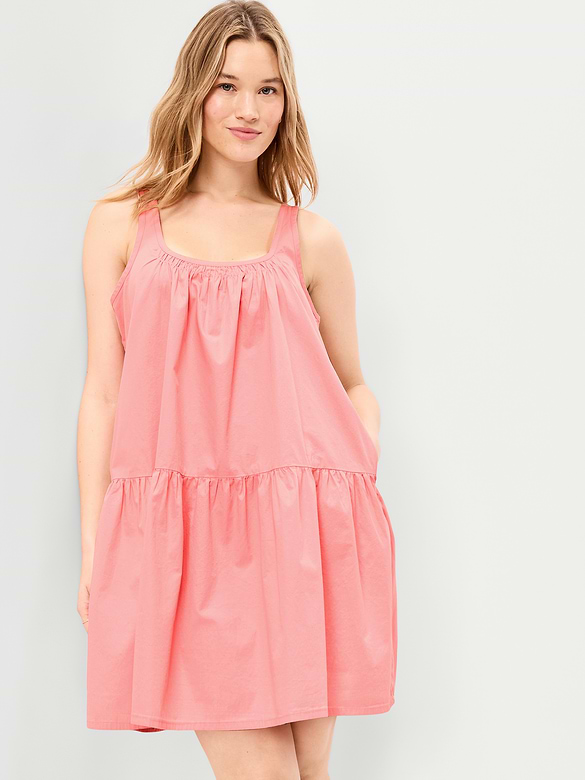 Sleeveless Drop-Waist Swing Mini Dress