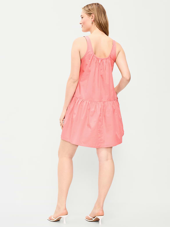 Sleeveless Drop-Waist Swing Mini Dress