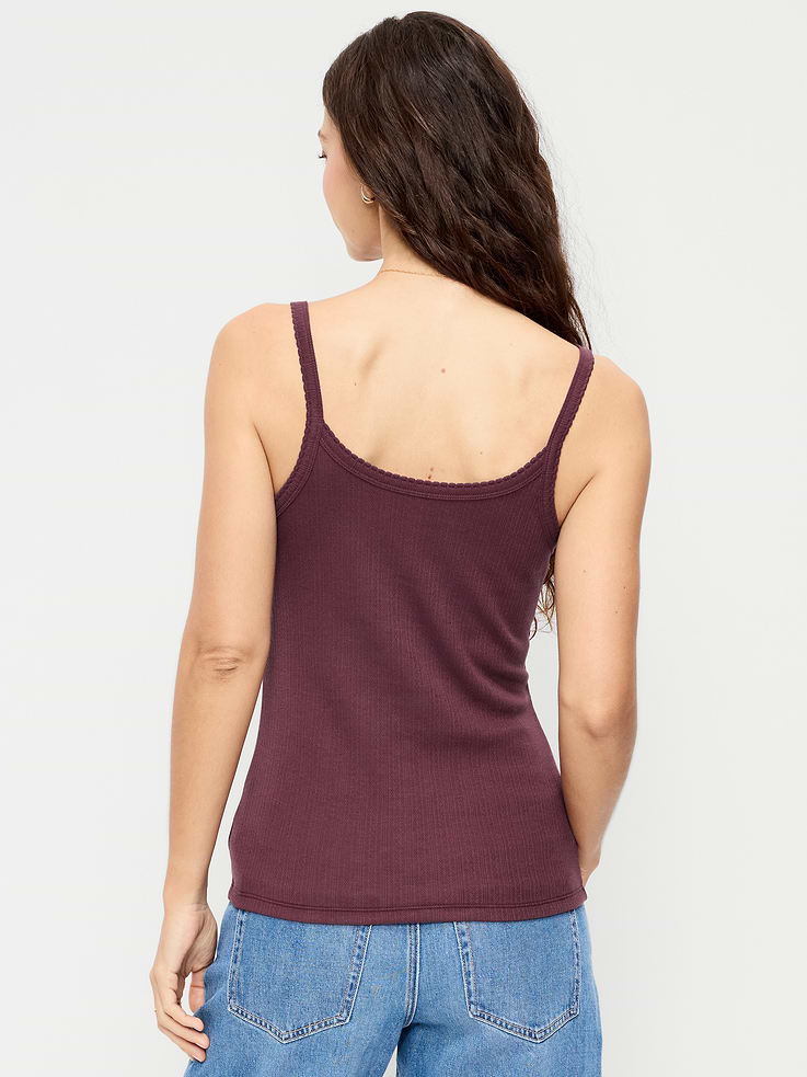 L'image numéro 2 présente Camisole en tricot pointelle