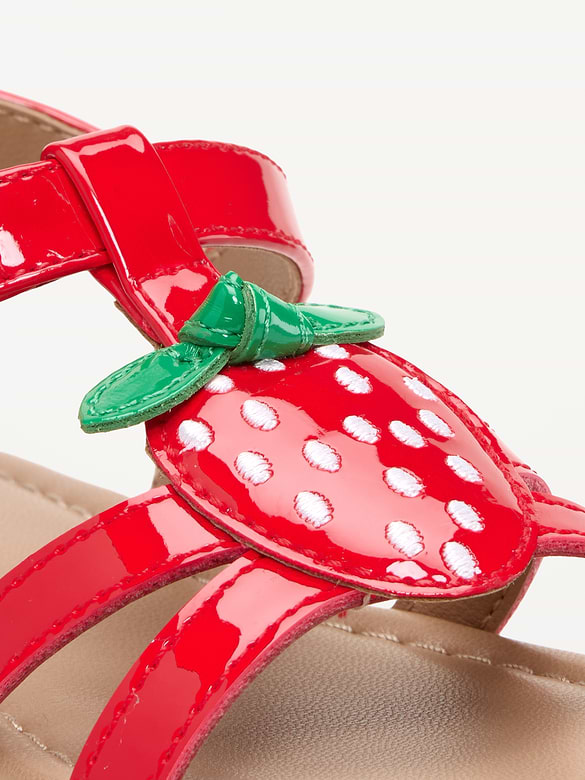 Strawberry Patent Sandals for Toddler Girls