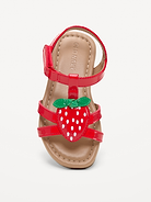 Image number 2 showing, Strawberry Patent Sandals for Toddler Girls