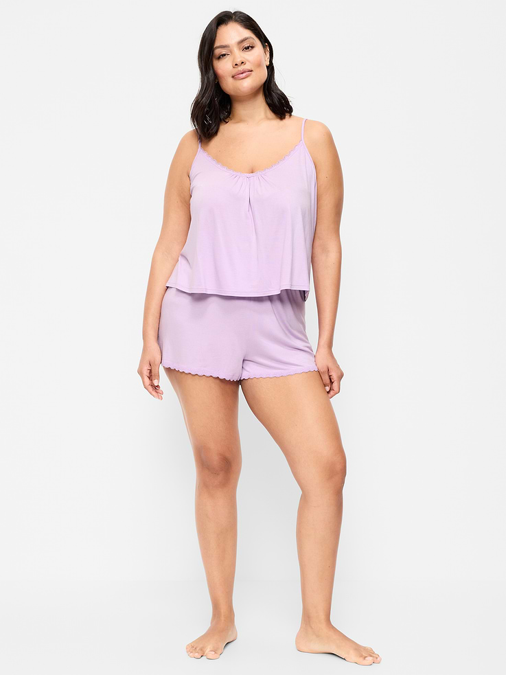 Image number 6 showing, Sunday Sleep Lace-Trim Pajama Tank and Shorts Set