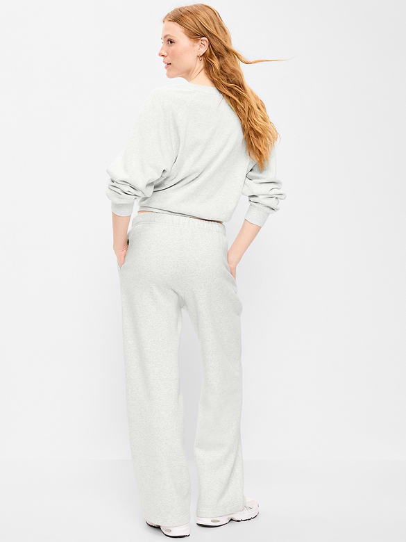 High-Waisted Fleece Wide-Leg Sweatpants