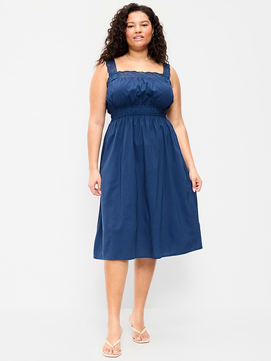 Image number 8 showing, Fit & Flare Smocked-Waist Midi Dress