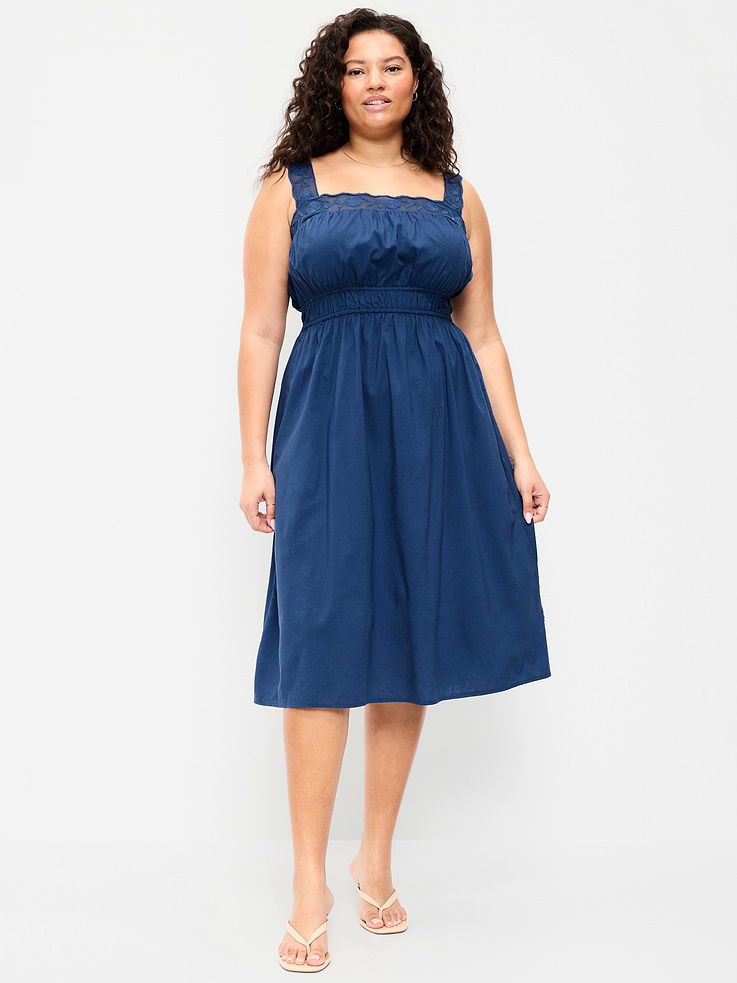 Image number 8 showing, Fit & Flare Smocked-Waist Midi Dress