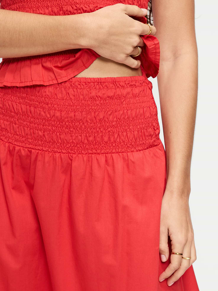 Image number 4 showing, Twill Smocked-Waist Maxi Skirt