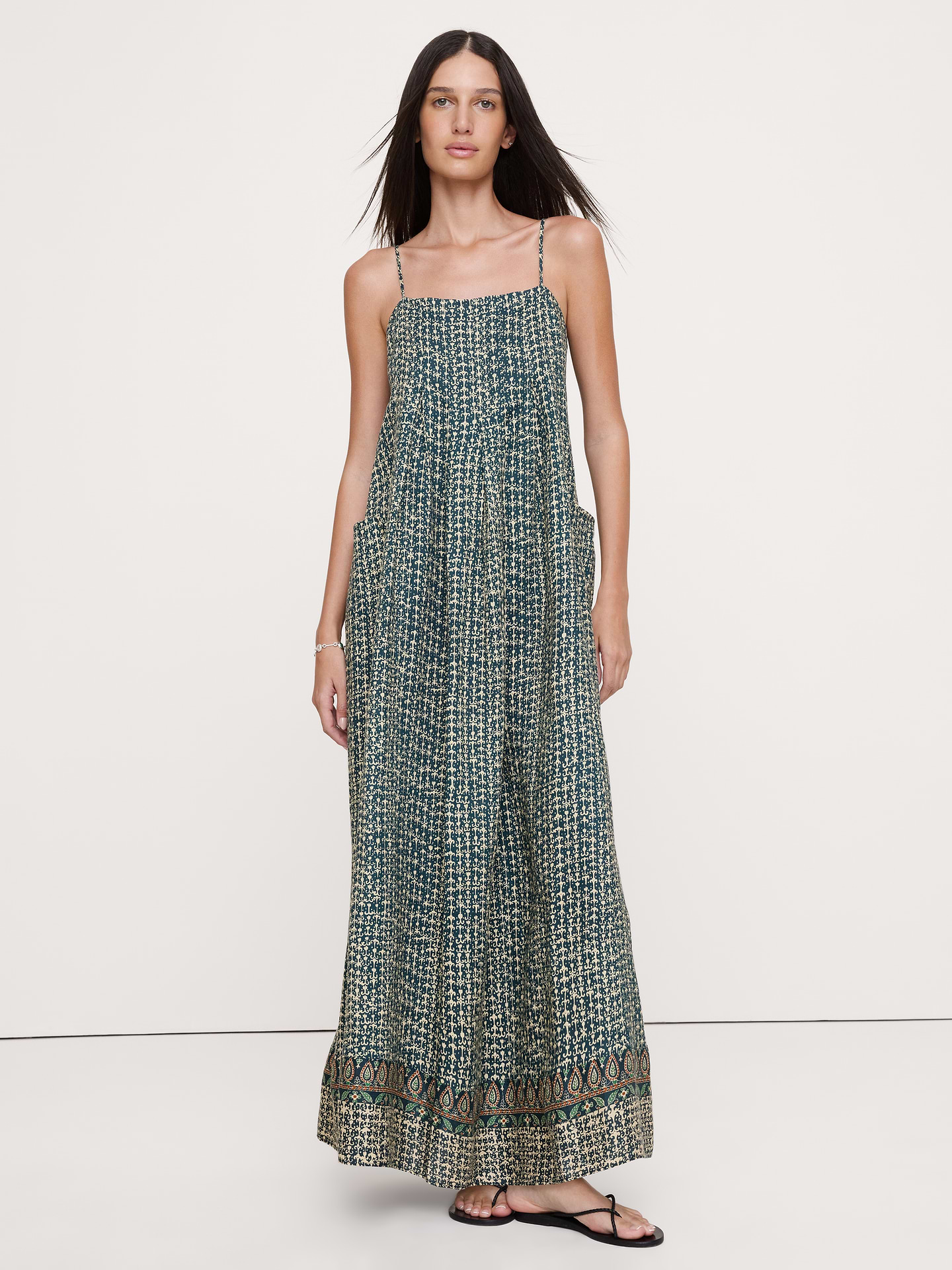 Image number 1 showing, Linen Trapeze Dress