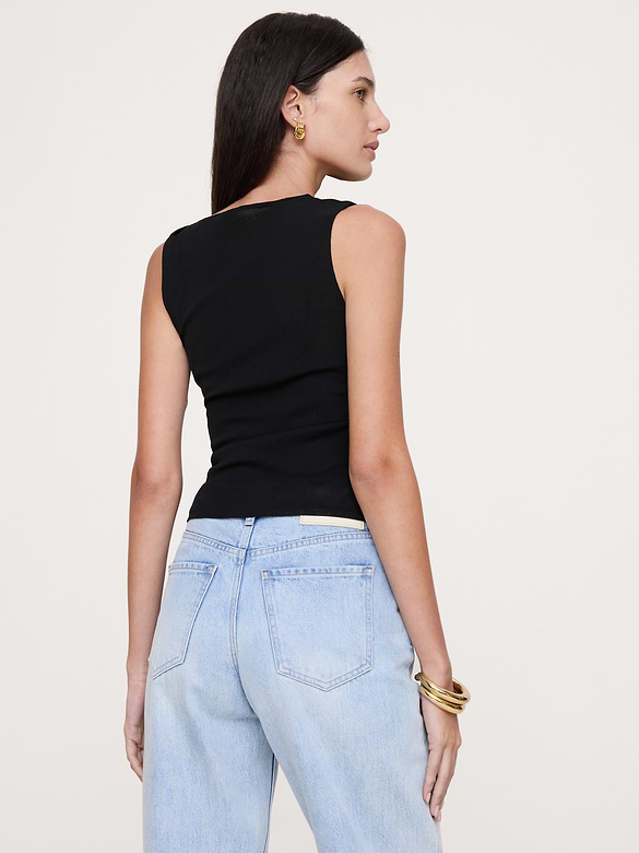 Mesh Twisted-Shoulder Top