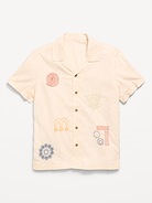 Image number 1 showing, Short-Sleeve Embroidered Shirt for Boys