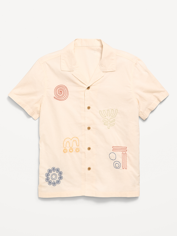 Short-Sleeve Embroidered Shirt for Boys