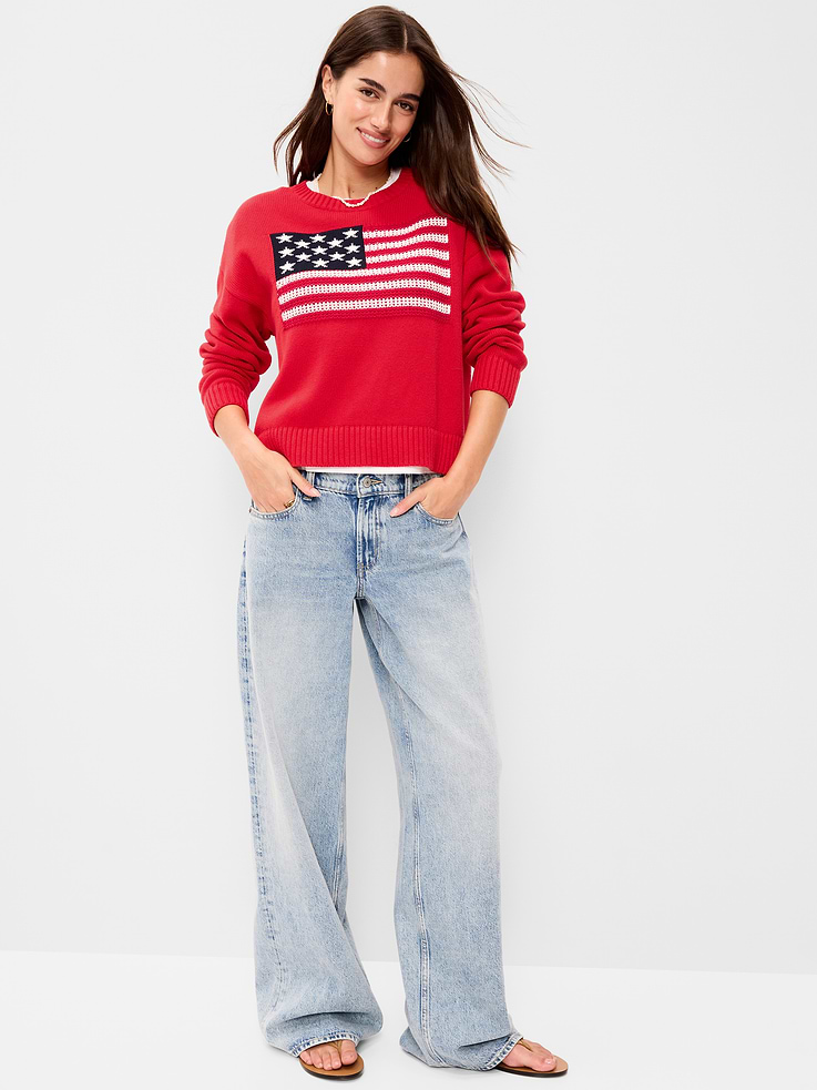 Image number 3 showing, Seaside Cotton Long-Sleeve Flag Sweater