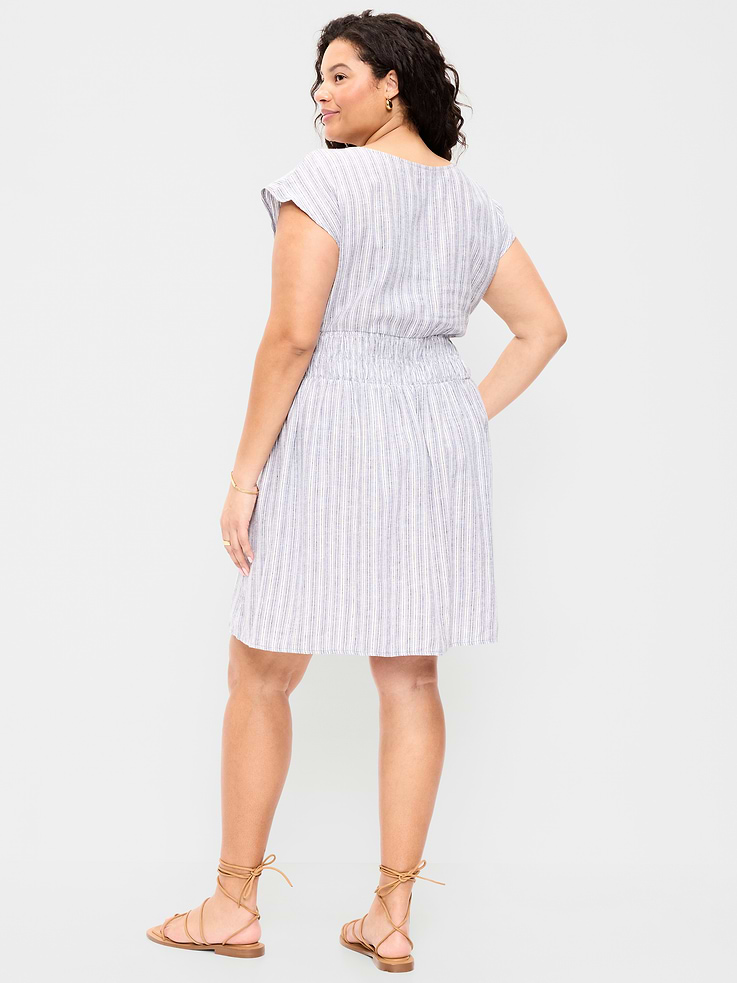Image number 10 showing, Smocked-Bodice Fit & Flare Mini Dress