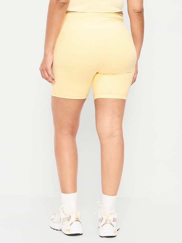 High-Waisted StudioSmooth Biker Shorts -- 6-inch inseam