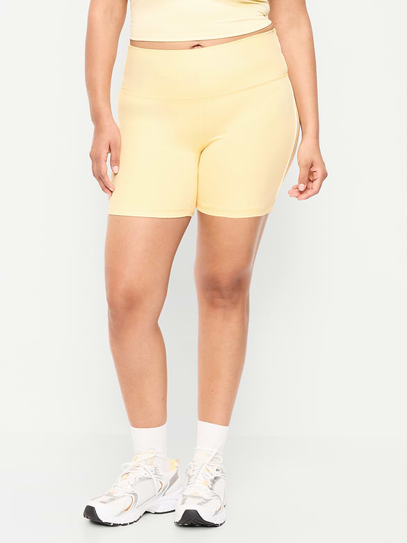 High-Waisted StudioSmooth Biker Shorts -- 6-inch inseam