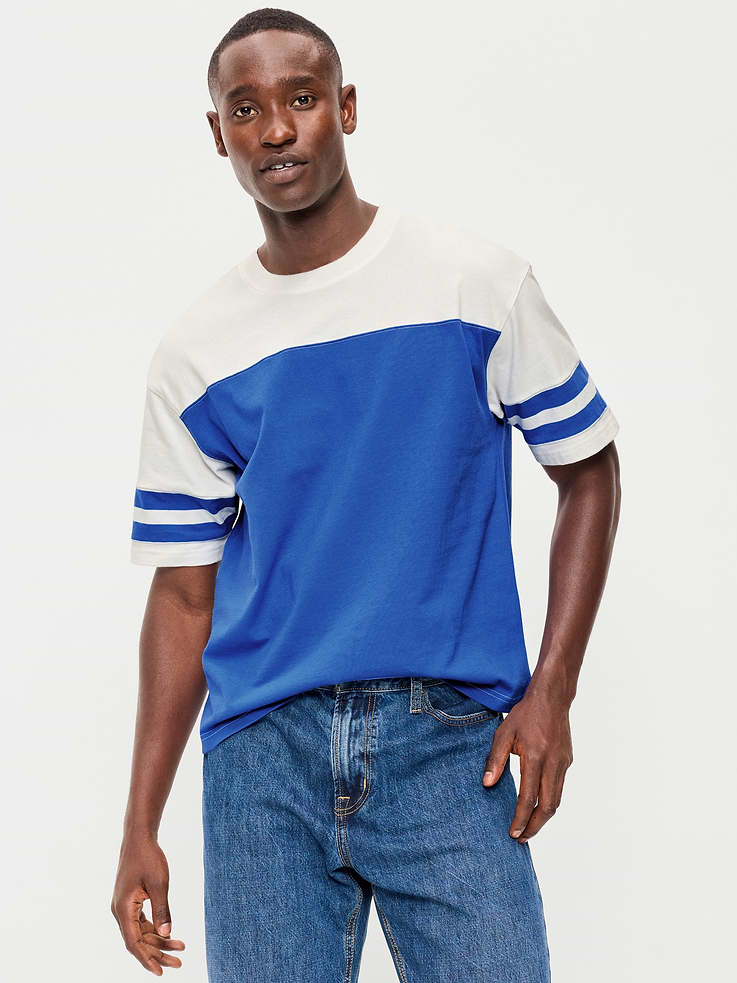 L'image numéro 1 présente T-shirt épais de style football à manches courtes