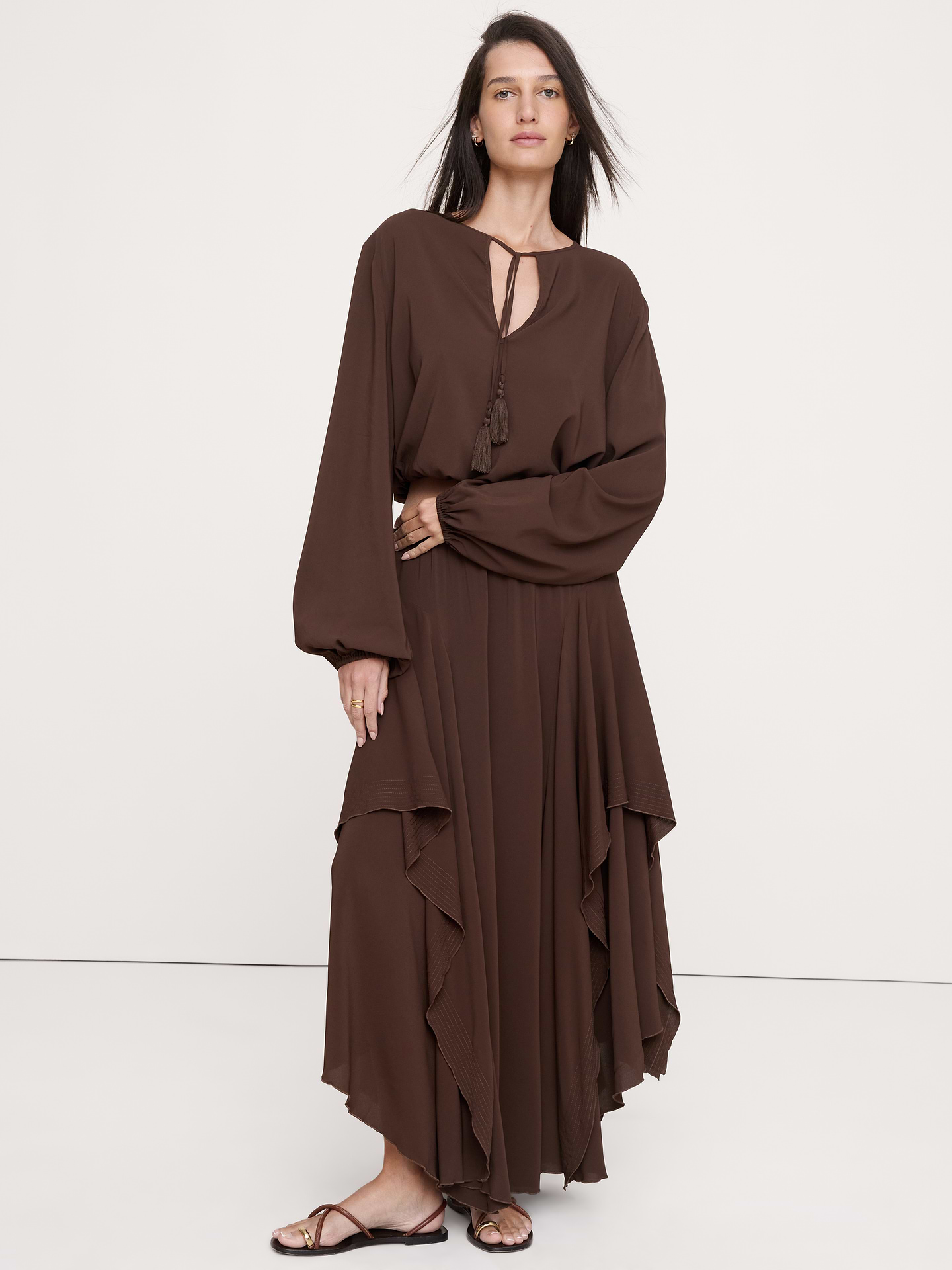Image number 3 showing, Georgette Tie-Neck Blouse