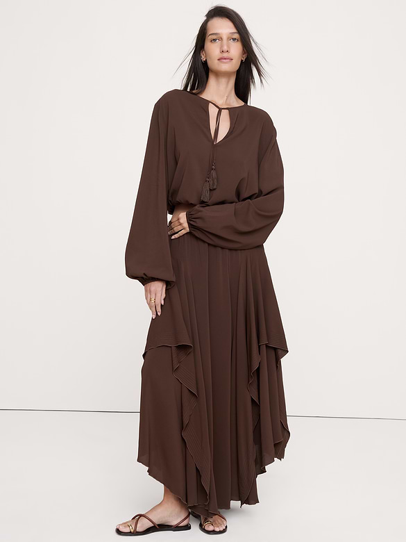Georgette Tie-Neck Blouse