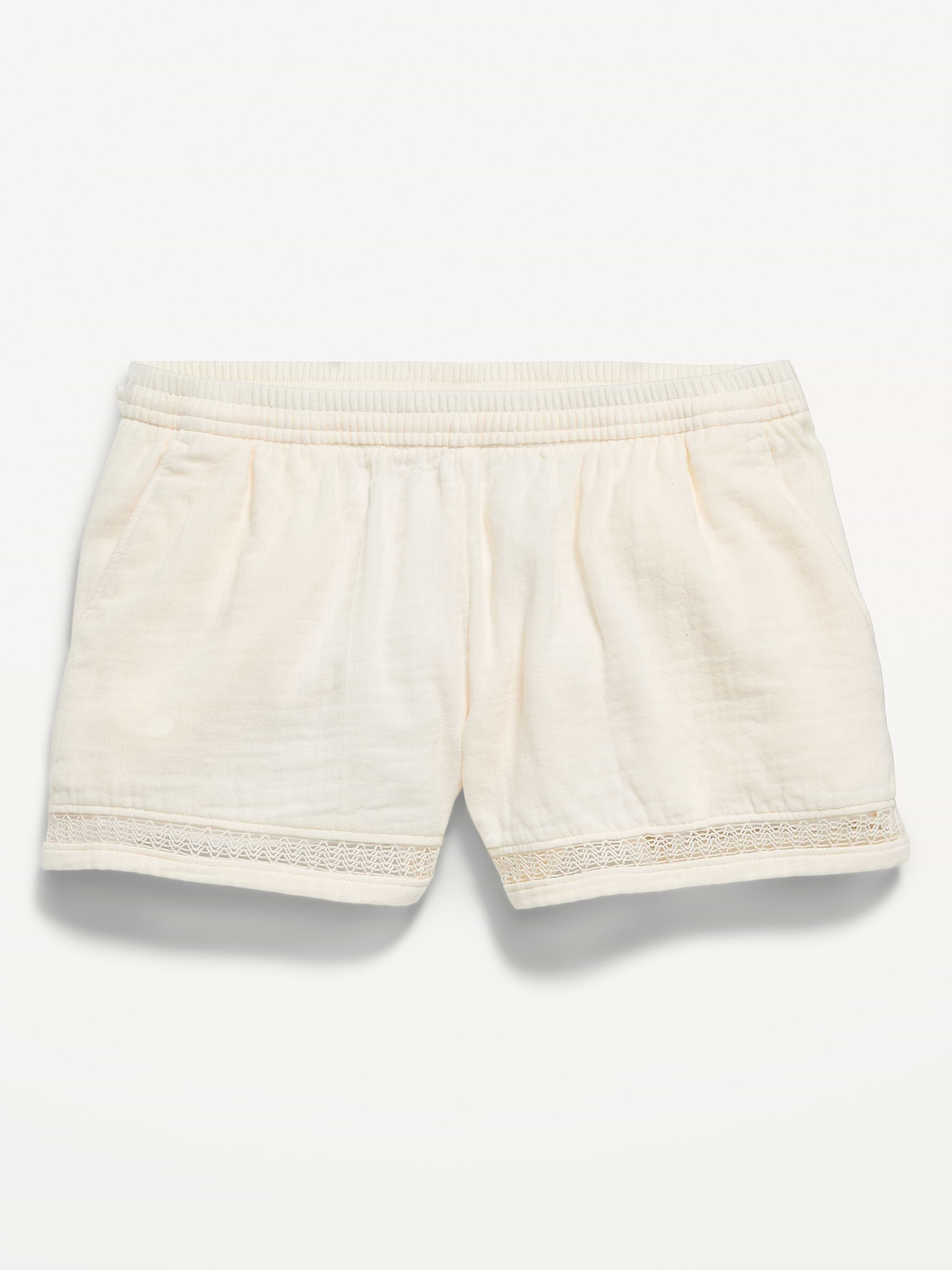 Image number 1 showing, Double-Weave Crochet-Trim Shorts for Girls