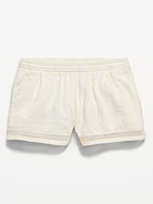 Image number 1 showing, Double-Weave Crochet-Trim Shorts for Girls